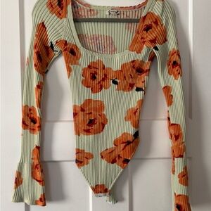 Free People Bell-Sleeved Bodysuit - SMALL